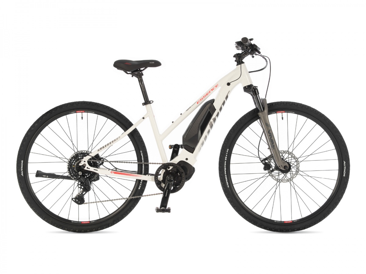 Elektro bicykel Author Essence biela-strieborná-červená 2025