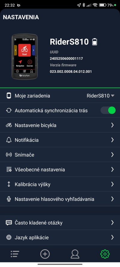 Aplikácia Bryton Active