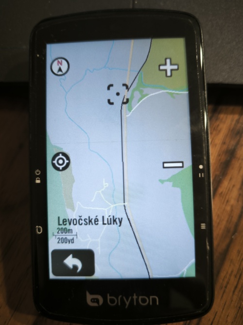 Mapa v zariadení Bryton S810