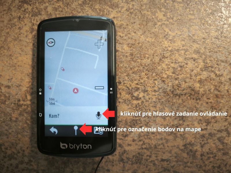 Plánovanie trasy na Bryton Rider S810