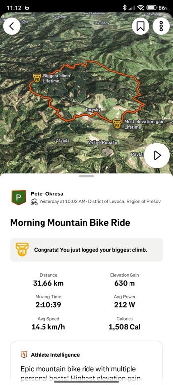 Bryton aktivita na Strave