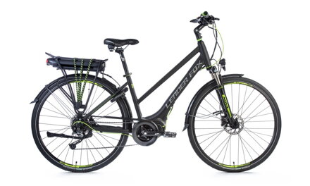 Elektro bicykel Leader Fox Hasuda Lady čierny-zelený 2018