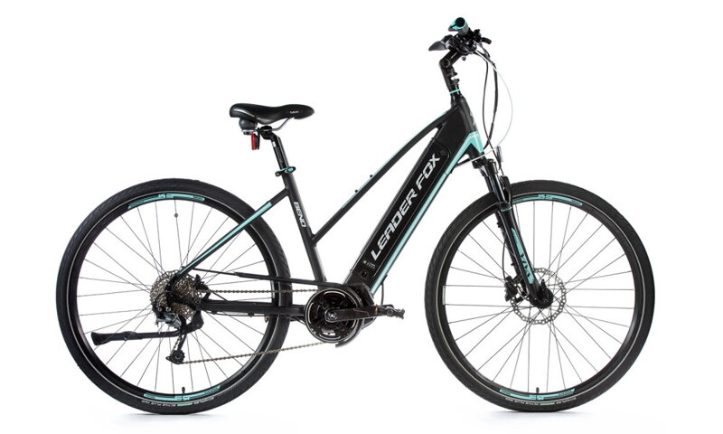 Elektro bicykel Leader Fox Bend Lady čierny-tyrkysový 2019