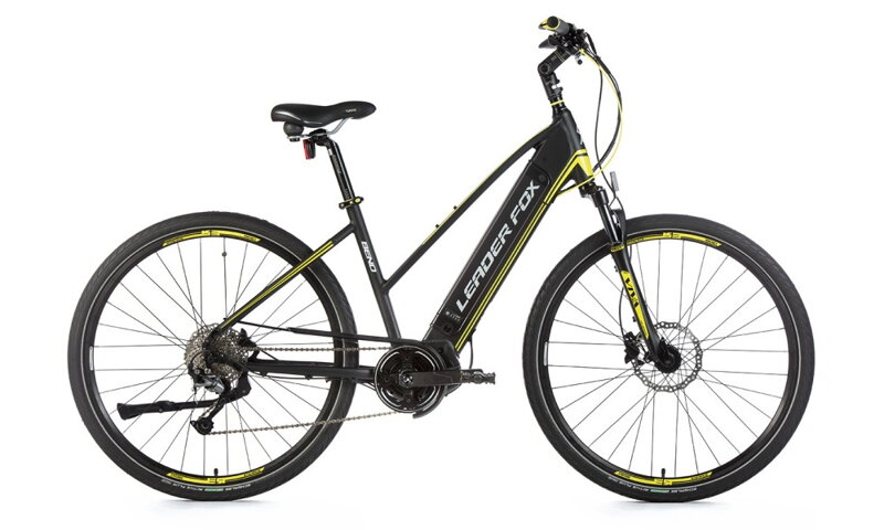 Elektro bicykel Leader Fox Bend Lady čierny-žltý 2019