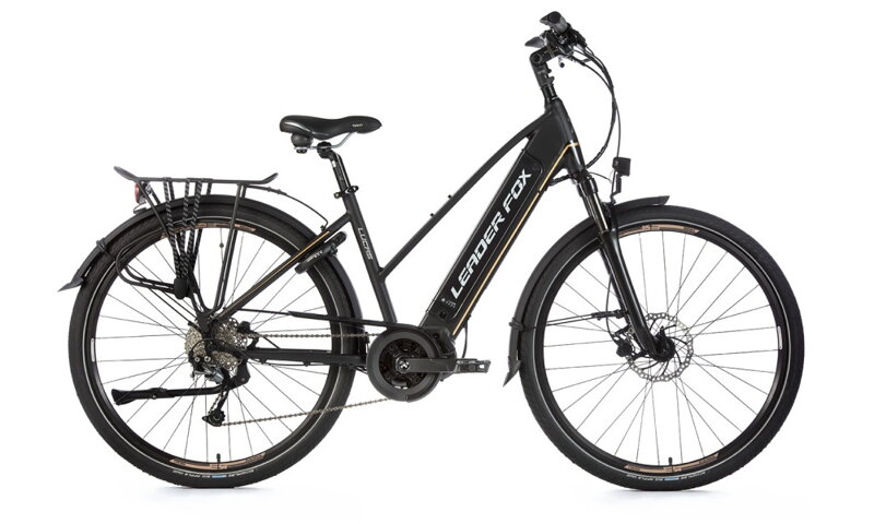 Elektro bicykel Leader Fox Lucas Lady čierny-zlatý 2019