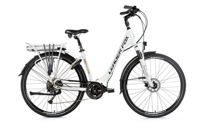 Elektro bicykel Leader Fox Saga biely 2019